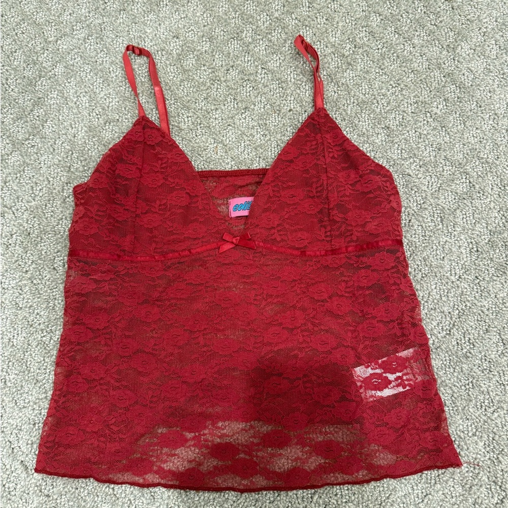 Edikted Scarlet Lace Top
